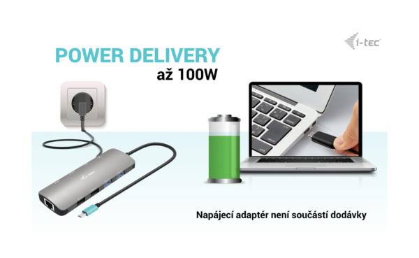 i-tec USB-C Metal Nano 2x HDMI Docking Station, PD 100W 