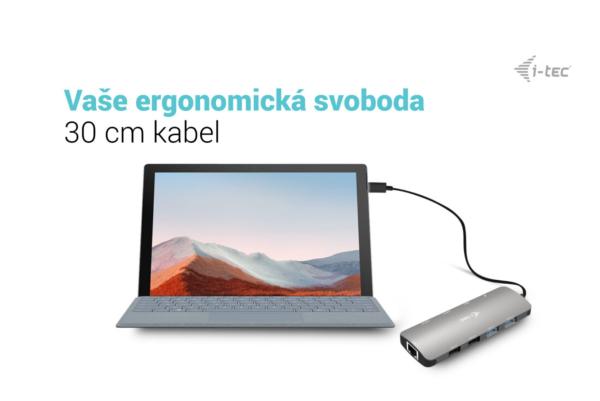 i-tec USB-C Metal Nano 2x HDMI Docking Station, PD 100W 