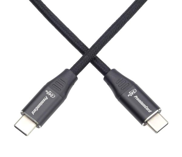 PremiumCord Kábel USB-C M/ M, 240 W 480 MBps, 1m 