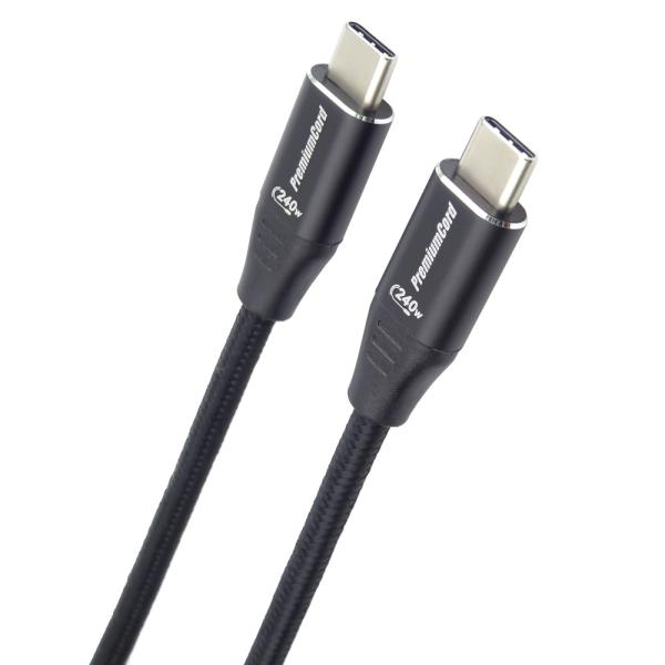 PremiumCord Kábel USB-C M/ M, 240 W 480 MBps, 1, 5 m