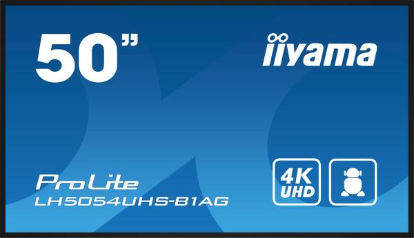 50" iiyama LH5054UHS-B1AG: VA, 4K UHD, Android, 24/ 7