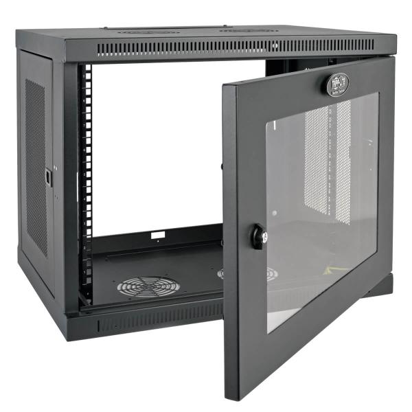 Tripplite Skříň SmartRack 9U, Mini Rack, hloubka pro přepínače, prosklené dveře, montáž na stěnu 