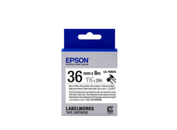 Epson Label Cartridge LK-7WBVS čierna na bielom cable tape, 36mm