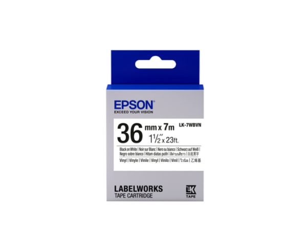 Epson Tape Cartridge LK-7WBVN Vinyl, Black/ White 36 mm / 7m