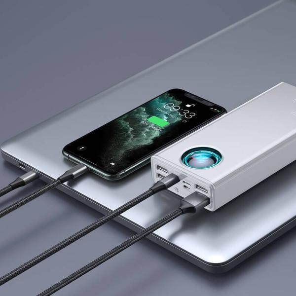 Baseus PPLG000102 Amblight Digital Display Powerbanka 30000mAh 65W White 