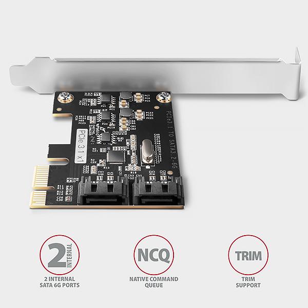 AXAGON PCES-SJ2, PCIe radič - 2x interný SATA 6G port, JMB582, SP & LP 