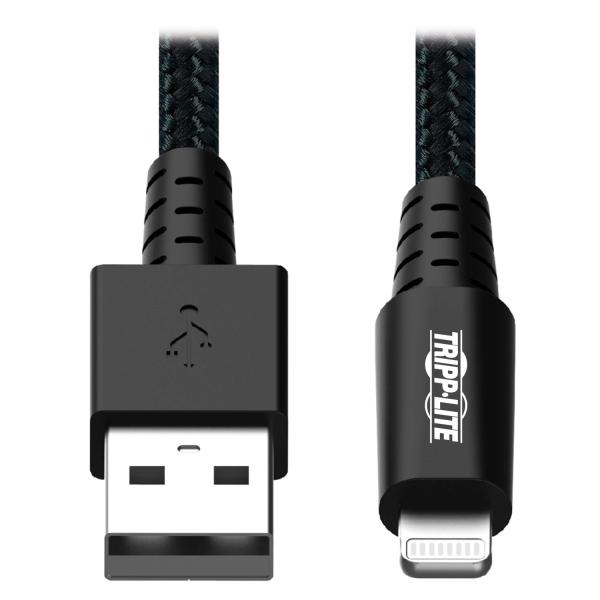 Tripplite Kábel USB-A / Lightning Synchronizácia/ Nabíjanie, UHMWPE, Aramid Fibers, MFi Cert, 0.31m