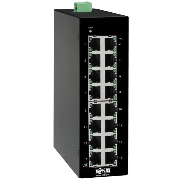 Tripplite Přepínač 16x zdroj Unmanaged Ethernet Switch, 10/ 100/ 1000Mb/ s, montáž DIN