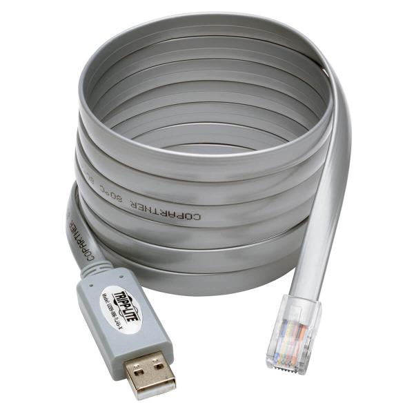Tripplite Adaptér USB-A/ RJ45, kompatibilný s Cisco, 250Kb/ s (Samec/ Samec), sivý kábel 1.83m