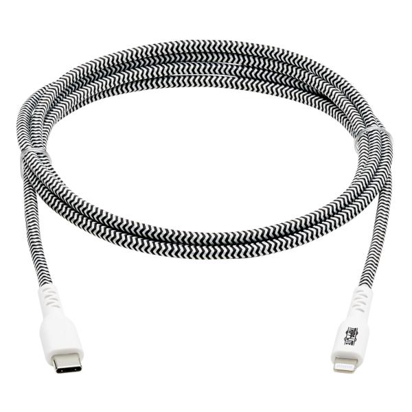 Tripplite Kabel USB-C 2.0 / Lightning, s LED diodou, MFi, (Samec/ Samec), odolný kabel, 3.05m 
