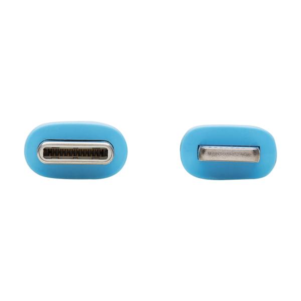Tripplite Kábel USB-C / Lightning Synch/ Nabíjanie, MFi, Samec/ Samec, Safe-IT Antibakt, flex, sv.modrá, 0.91m 