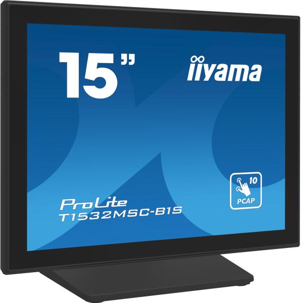 15" iiyama T1532MSC-B1S: PCAP, 10P, FHD, HDMI, DP 