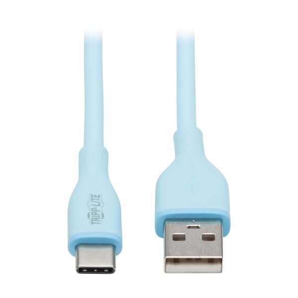 Tripplite Kabel USB-A/ USB-C, USB 2.0(Samec/ Samec), Antibakteriální Safe-IT, flexibilní, sv. modrá, 1.83m