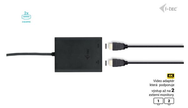 i-tec USB-C Dual 4K/ 60Hz (single 8K/ 30Hz) HDMI Video Adapter 