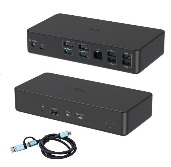 i-tec USB 3.0/ USB-C/ Thunderbolt 3 Professional Dual 4K Display Docking Station Gen2, PD 100W