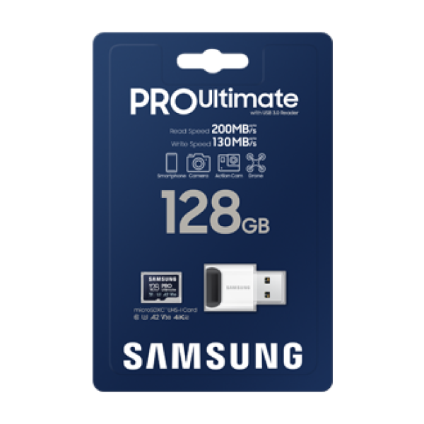 Samsung PRO Ultimate/ micro SDXC/ 128GB/ UHS-I U3 / Class 10/ + Adaptér/ Modrá 