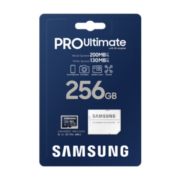 Samsung PRO Ultimate/ micro SDXC/ 256GB/ 200MBps/ UHS-I U3 / Class 10/ + Adaptér/ Modrá 