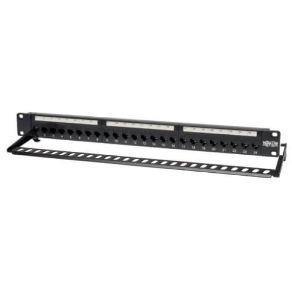 Tripplite Patch panel priechodný pre montáž do racku 1U, 24x Cat6/ Cat5, RJ45 Ethernet 