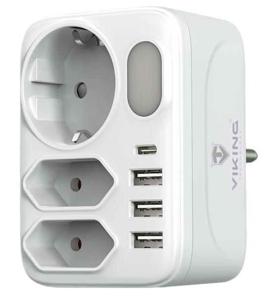 Sieťový adaptér Viking AC34, rozbočovač, 7 výstupov 