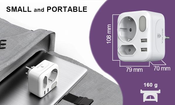 Sieťový adaptér Viking AC22, rozbočovač, 4 výstupy 
