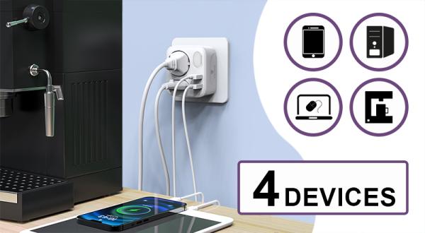 Sieťový adaptér Viking AC22, rozbočovač, 4 výstupy 
