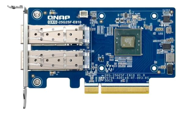 QNAP QXG-25G2SF-E810 - 2x 25GbE SFP28, PCIe Gen3 x8 