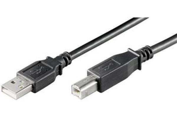 PremiumCord Kábel USB 2.0, A-B, 5m, čierna