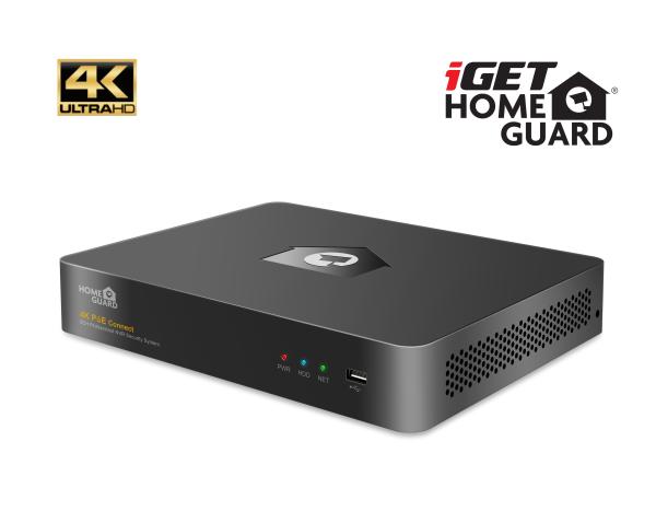 iGET HGNVK88504 - Kamerový UltraHD 4K PoE set, 8CH NVR + 4x IP 4K kamera, zvuk, SMART W/ M/ Andr/ iOS 