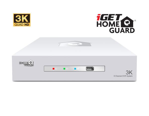 iGET HGDVK83304 - Kamerový 3K set, 8CH DVR + 4x kamera 3K, zvuk, LED, SMART W/ M/ Andr/ iOS 