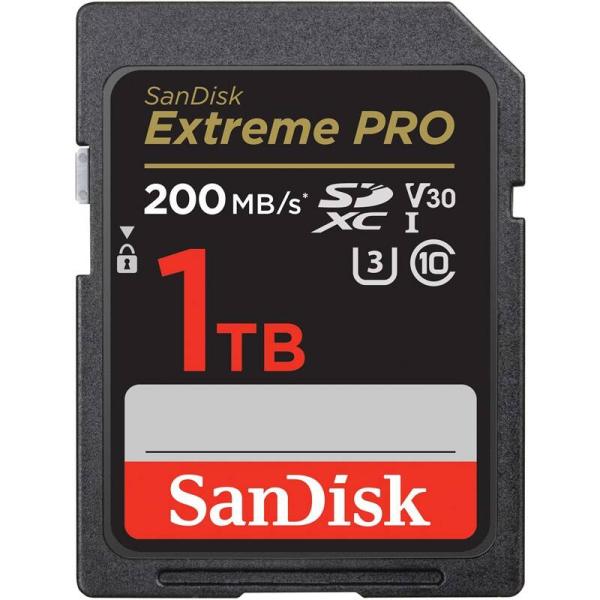 SanDisk Extreme PRO/ SDXC/ 1TB/ 200MBps/ UHS-I U3 / Class 10/ Čierna