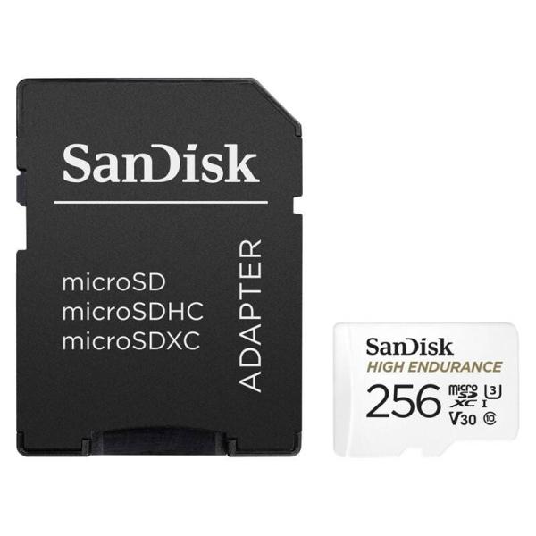 SanDisk High Endurace/ micro SDXC/ 256GB/ 100MBps/ Class 10/ + Adaptér/ Bílá