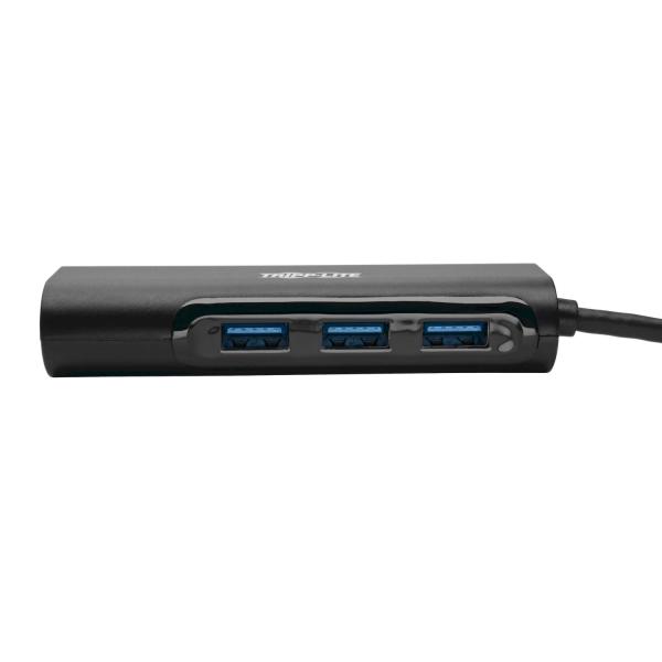 Tripplite Rozbočovač USB-C/ 3x USB-A+Gbe, USB 3.0, čierna 