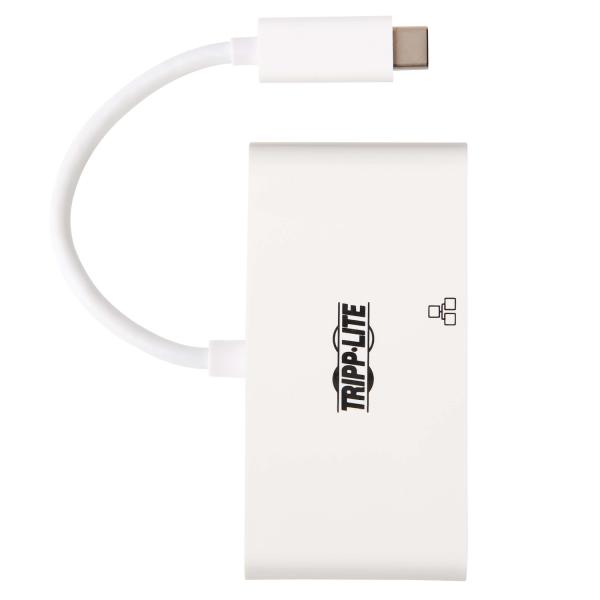 Tripplite Mini dokovacia stanica USB-C/ HDMI, USB-A, GbE, 60W nabíjanie, HDCP, biela 