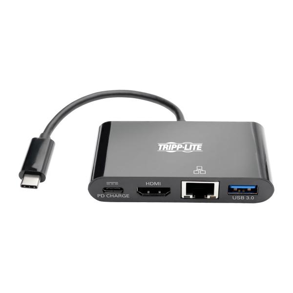 Tripplite Mini dokovacia stanica USB-C/ HDMI, USB 3.0, GbE, 60W nabíjanie, HDCP, čierna 