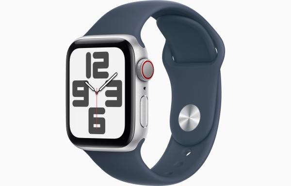 Apple Watch SE Cell/ 44mm/ Silver/ Šport Band/ Storm Blue/ -S/ M