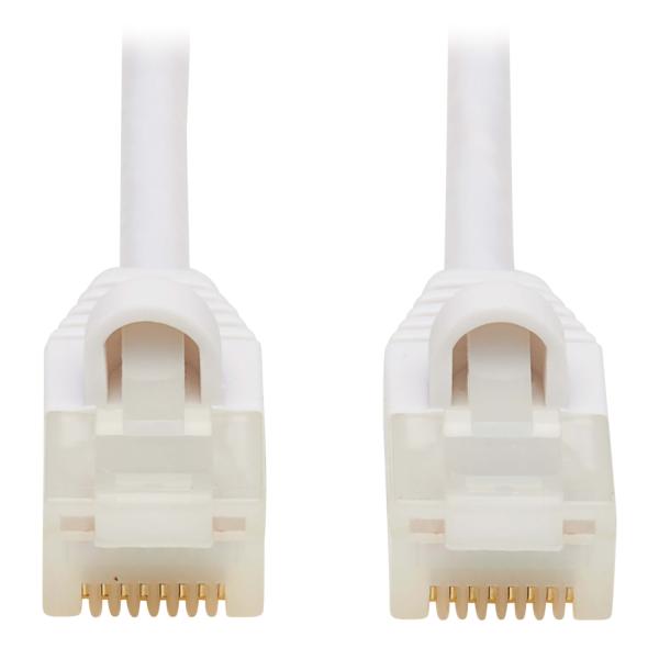 Tripplite Ethernet. kabel Cat6a 10GSnagless UTP, (RJ45 Samec/ Samec), tenký, Antibakt.Safe-IT, bílá, 1.52m
