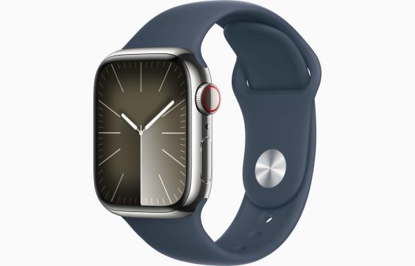 Apple Watch S9 Cell/ 45mm/ Silver/ Šport Band/ Storm Blue/ -M/ L