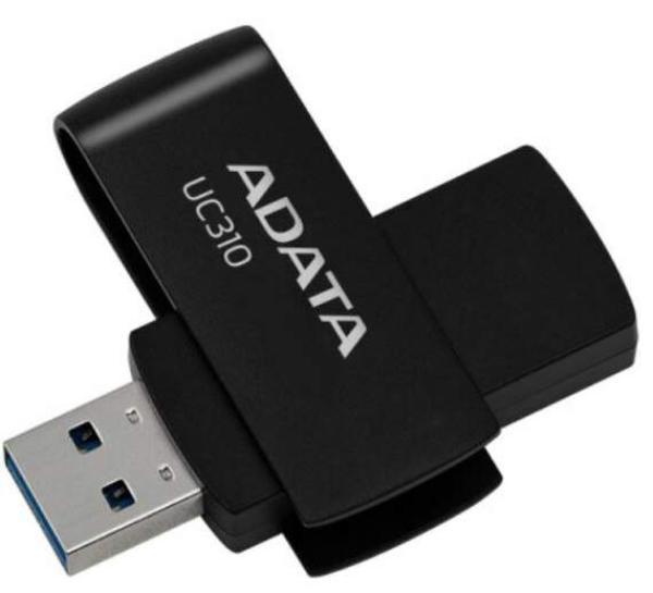 ADATA UC310/ 128GB/ USB 3.2/ USB-A/ Čierna 