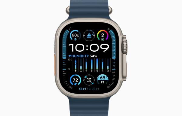 Apple Watch Ultra 2 GPS + Cellular, 49mm Titanium Case with Blue Ocean Band 