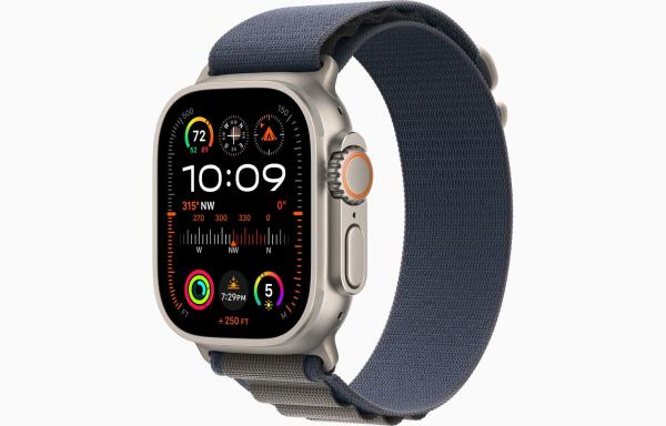 Apple Watch Ultra 2/ 49mm/ Titan/ Šport Band/ Blue Alpine/ Medium