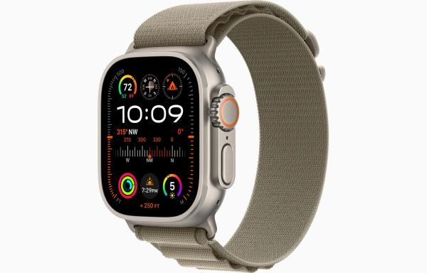 Apple Watch Ultra 2/ 49mm/ Titan/ Šport Band/ Olive Alpine/ Medium