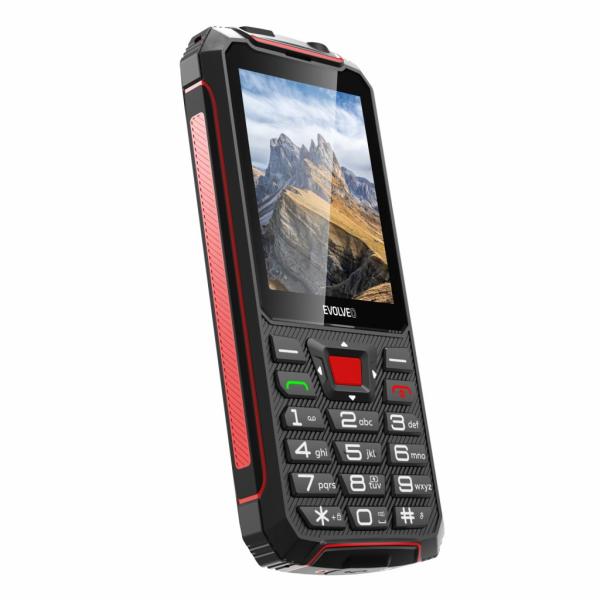 EVOLVEO StrongPhone W4, vodotěsný odolný Dual SIM telefon, černo-červená 