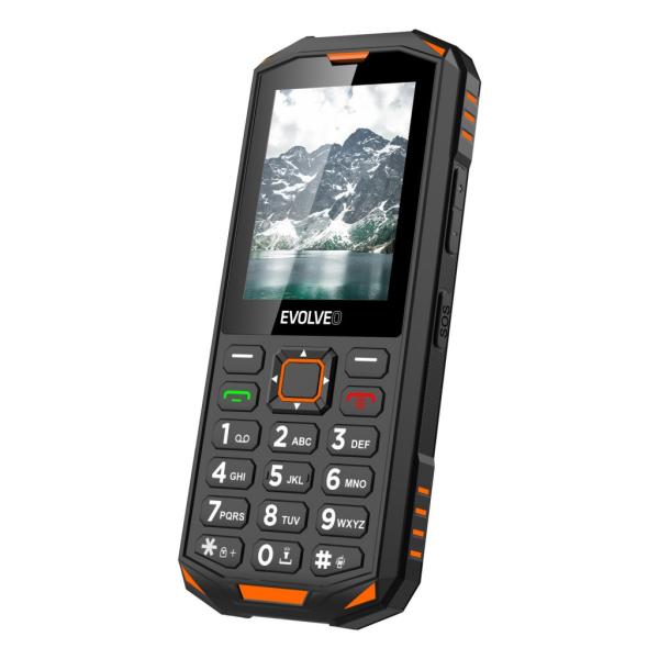 EVOLVEO StrongPhone X5, vodotesný odolný Dual SIM telefón, čierno-oranžová 