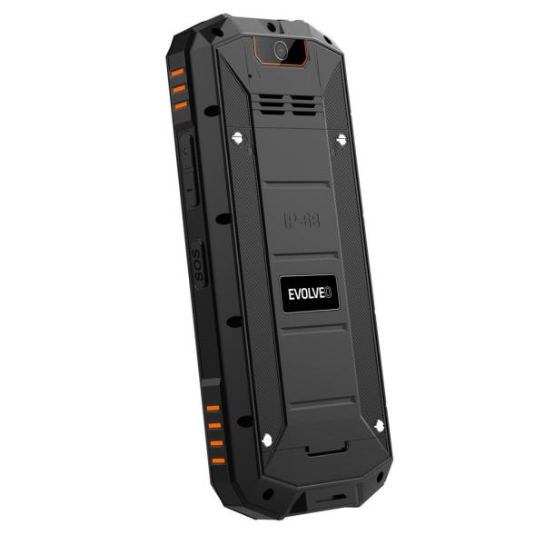 EVOLVEO StrongPhone X5, vodotěsný odolný Dual SIM telefon, černo-oranžová 