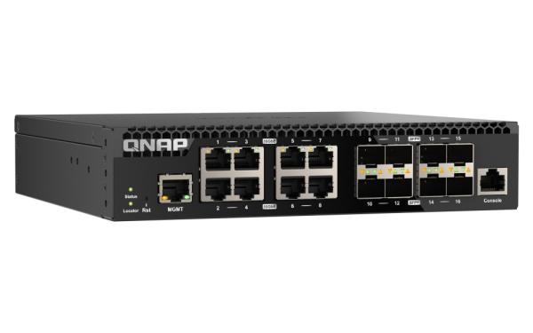 QNAP riadený switch QSW-M3216R-8S8T (8x 10GbE porty + 8x 10G SFP+ porty, polovičná šírka) 