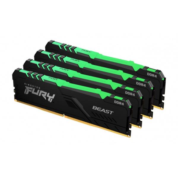 KINGSTON DIMM DDR4 64GB (Kit of 4) 2666MT/ s CL16 FURY Beast RGB 