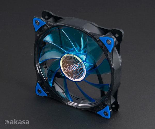 prídavný ventilátor Akasa Vegas LED 12 cm modrá 