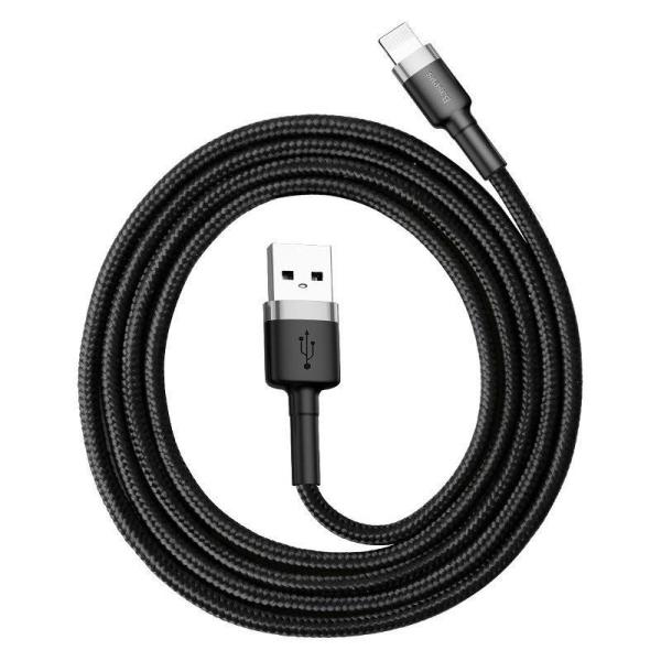 Baseus datový kabel Cafule Lightning 1m 2, 4A šedo-černý