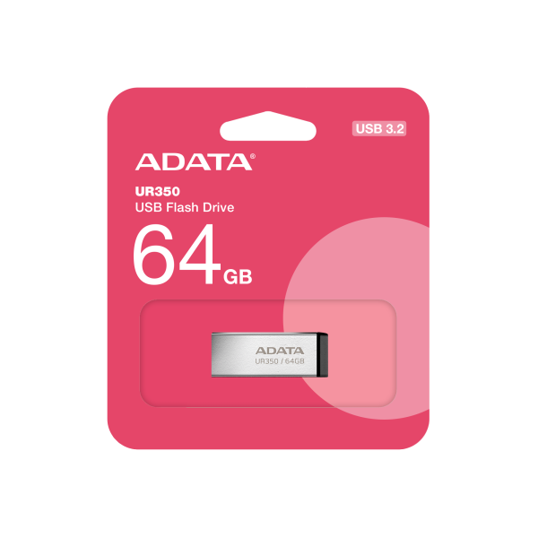 ADATA UR350/ 64GB/ USB 3.2/ USB-A/ Čierna 