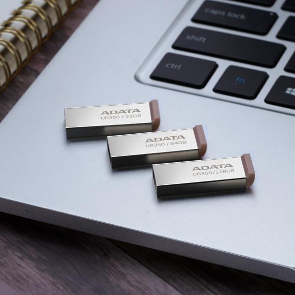 ADATA Flash Disk 32GB UR350,  USB 3.2 Dash Drive,  kov hnědá 